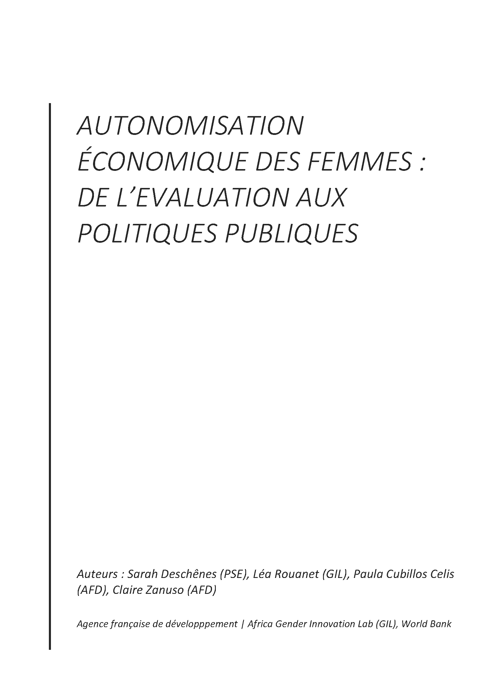 Couv Rapport complet autonomisation des femmes